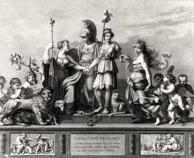 De Franse Grondwet, gegraveerd door Jacques Louis Copia (1764-99) door Pierre Paul Prudhon